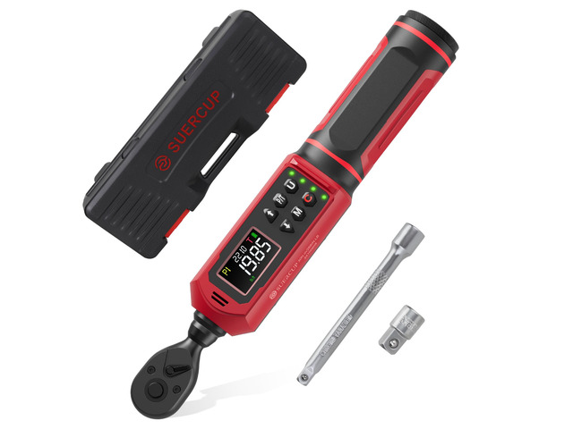 1/4' Digital Torque Wrench, 0.33-22.1Ft. Lb/0.45-30N. m, for Bicycle ±1% Accuracy Electronic Torque Wrench with Vibration/Buzzer/LED Flash, 9 Presets...