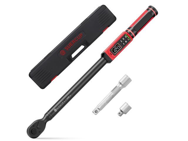 1/2-Inch Drive Digital Torque Wrench, 3.8-250.8Ft. Lb, for Lug Nuts Electronic Torque Wrench, 5.1-340Nm, ±1% Accuracy, Vibration/Buzzer/LED, 9...