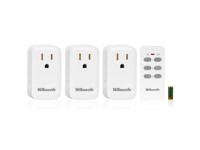 Remote Control Outlet, Wireless Remote Light Switch, Expandable Electrical Outlet Switch for Lamp, Light, Fan, Appliance, 100ft RF Range, FCC...