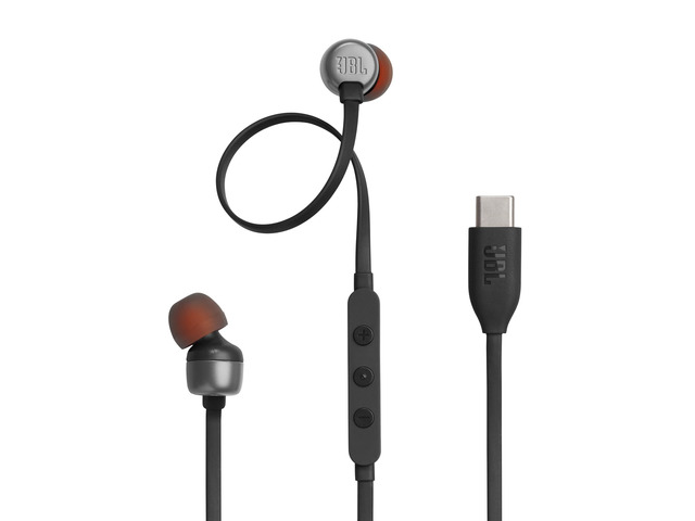 Tune 310C - Wired Hi-Res in-Ear Headphones, Tangle-Free Flat Cable, 3-Button Remote with Microphone (Black)