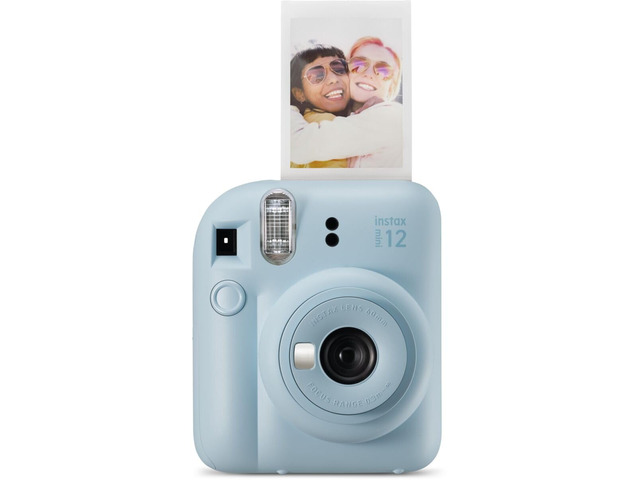 Instax Mini 12 Instant Film Camera - Pastel Blue Instax Mini 12 with automatic exposure and selfie mirror for photography, scrapbooking and gifting