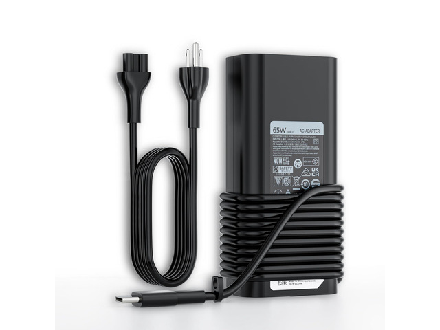 Slim 65W 45W Watt USB Type C Charger Replacement for Dell Laptop Computer Latitude 5420 5430 5450 5440 5550 5520 7320 Inspiron 14 7425 16 7620...