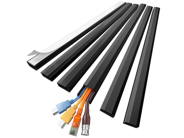 Black Cord Hider, 85in Cord Covers for 3-4 Wires on Wall, Large Cable Hider, Premium Wire Covers for Cords on Wall, Easy Set-up Cable Cover...
