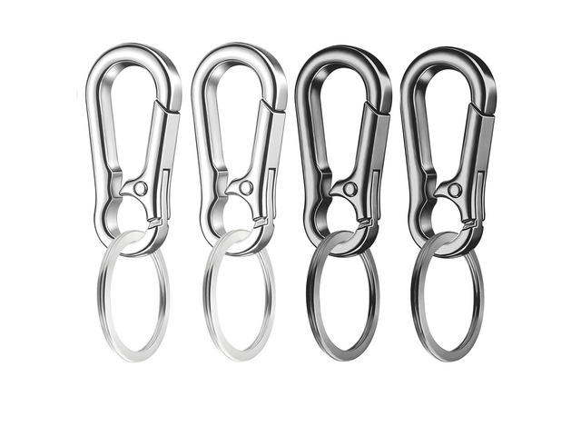 4 Pack Keychain, Metal Key Chain, Sturdy Key Ring, Key Rings Key Organizer Keychain Clip Key Chains for Men Women