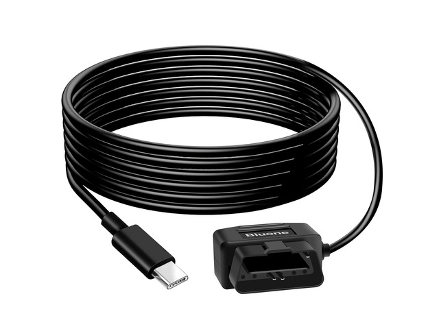 OBD2 to USB-C Dash Cam Power Cable, 24H Parking Monitor, Acc, 12-36V OBD2 Plug-and-Play Power with 24H Parking and ACC Modes