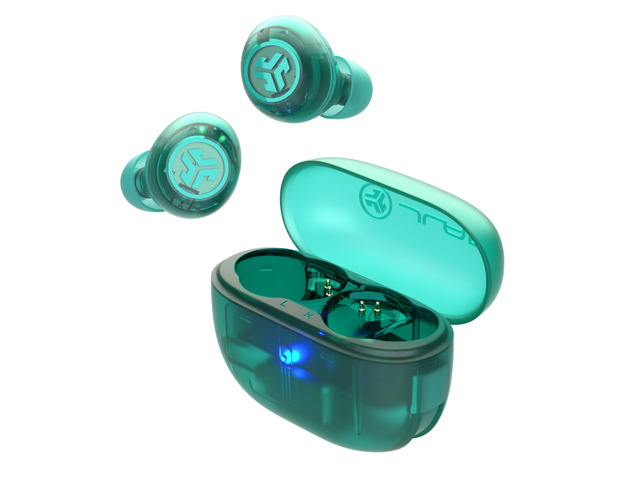 Go Pop ANC True Wireless Earbuds with Dual Connect, Transparent Teal