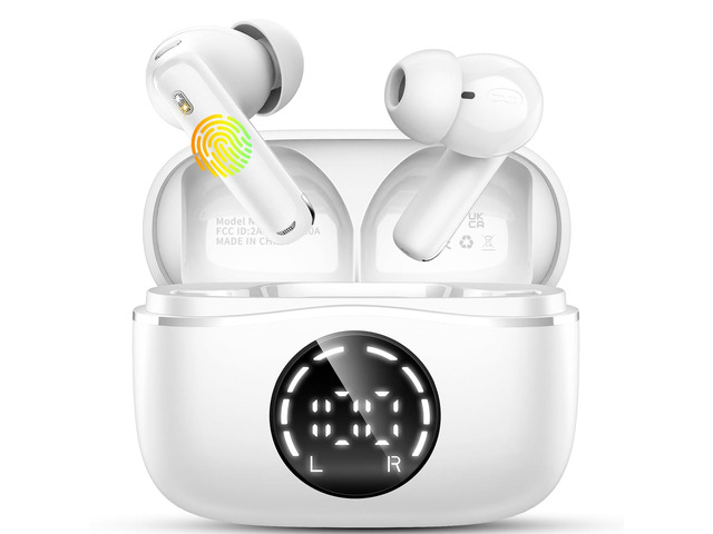 Bluetooth 5.4 Headphones, 2025 Wireless Earbuds 3D Hi-Fi Stereo Bass Ear Buds, 4 ENC Noise Cancelling Mic, 3g USB-C in-Ear Earphone Sport, IP-X7...