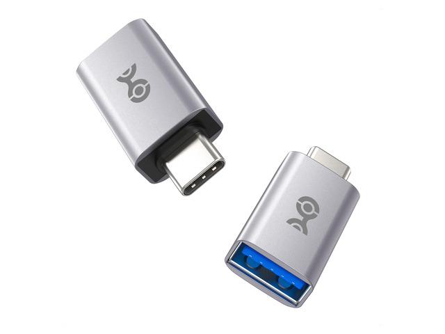 Cable Matters 2-Pack 10Gbps USB C to USB Adapter, USBC Male to USBA Female Fast Charging, High-Speed Data Transfer, Reversible USB-C Port, for...