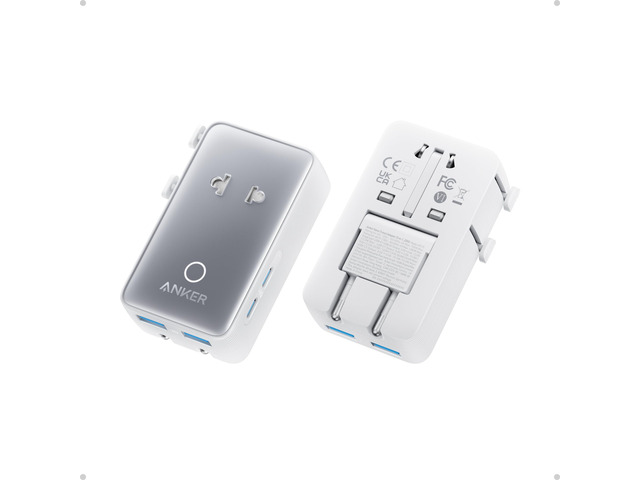 Nano Travel Adapter, 2 USB C Universal Charger, 20W, 1Ã— 2-Pin AC European Power Plug, Smart Temperature Control, Works in 200+ Countries, Not a...