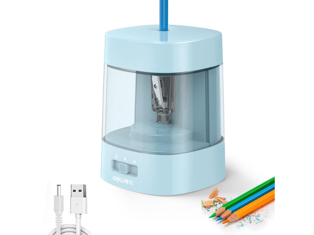 Electric Pencil Sharpener, Automatic Pencil Sharpeners, Blue Suitable for No.2 Pencils Colored Pencils, USB & Battery Operated Pencil Sharpener for...