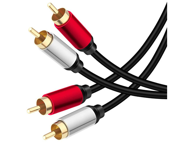 2RCA Male to 2RCA Male Stereo Audio Cable 25 ft,Dual Shielded Gold-Plated RCA Stereo Cable,Suitable for Home Theater, Amplifier, HDTV, Game...
