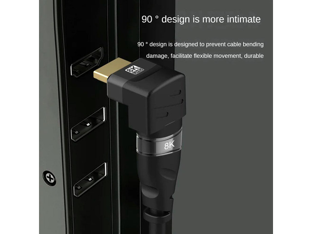 NNR-8K -Compatible 90 Degree Right-Angle Adapter -Compatible Male to Female Elbow Connector HD Extension Connector