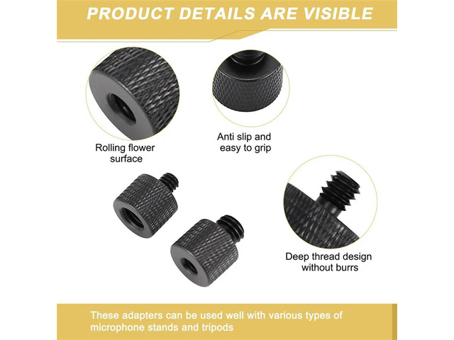 8Pcs Microphone 1/4 Male To 3/8 Female And 3/8 Male To 1/4 Female Camera Screw Adapter For Camera Tripod Stand