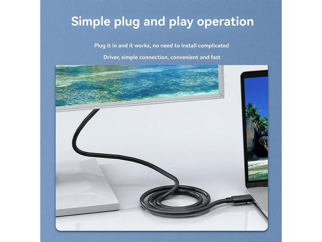 Durable USB-C To VGA Adapter Cable - Type-C To D-Sub 15Pin Video Converter For Monitor, Projector, And TV Compatibility