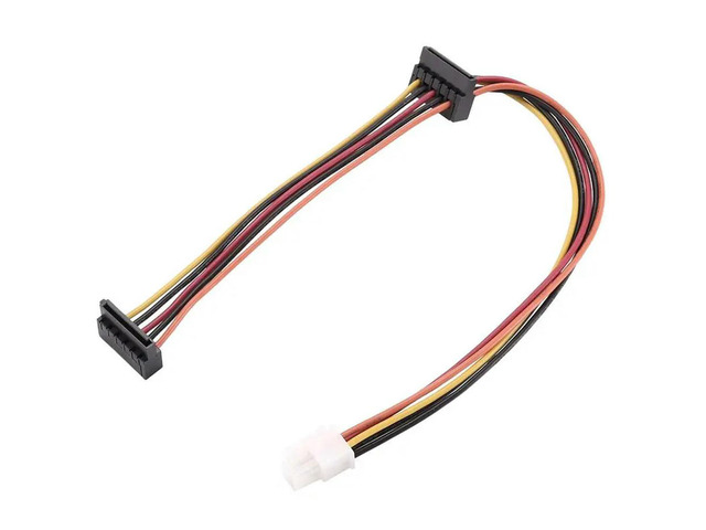 ATX Motherboard 4Pin To 2-Port Serial ATA SATA Hard Drive Adapter Power Cable For IPC & Tax Controller 18AWG