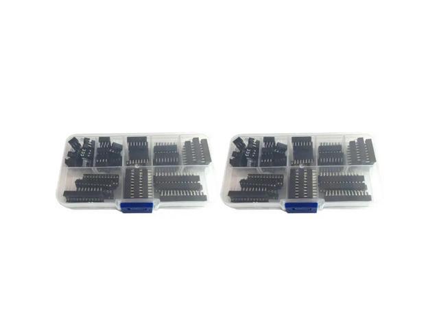 132Pcs DIP IC Sockets Adaptor Solder Type Socket Kit 6,8,14,16,18,20,24,28 Pin For PCB Diy Kit