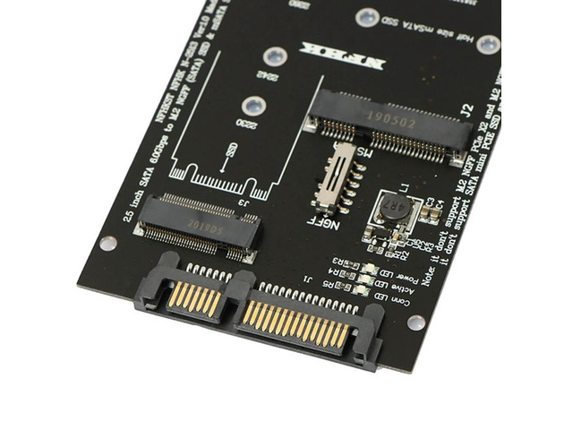 2X M.2 NGFF MSATA SSD To 2.5Inch SATA 3.0 Adapter 2 In 1 Converter Card For PC Laptop