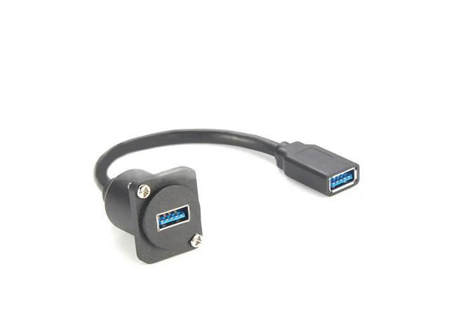 USB 3.0 D-Series Panel Mount Cable Extension For XLR Flange Mount Data Transfer- Female To Male