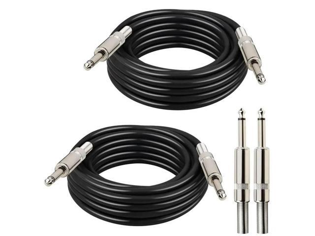 2Pcs 1/4' Speaker Cable 10Ft 1/4 Inch TS Male DJ/PA Instrument Audio Speaker Cable Speaker Wire Cord For Audio Amplifier
