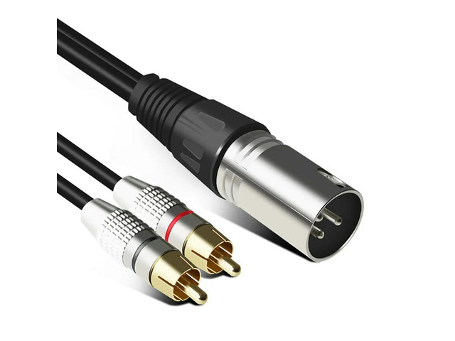 2X Audio RCA Cable 2RCA Male To XLR 3 Pin Male Cannon Amplifier Mixing Plug AV Cable XLR To Dual RCA Cable 2M