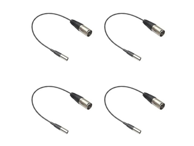 4X 3 Pin Male To 3 Pin Male XLR Mini Plug Audio Cable XLR Male To Mini XLR Male Audio Cable Connector Microphone Cable