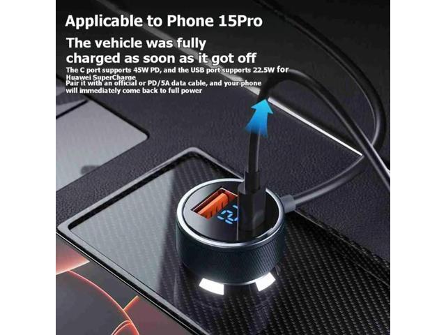 Multifunction 12-24V Cigarette Lighter Digital Display Power Adapter Cable PD Power Cord For Starlink Mini