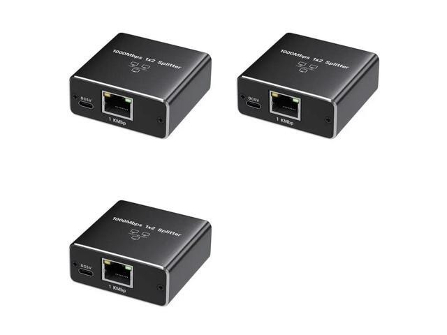 3X 1 In 2 Out Gigabit Ethernet Splitter 1000Mbps High Speed RJ45 Network Extension Cable Connector Cat5/5E/6/7/8 Splitte