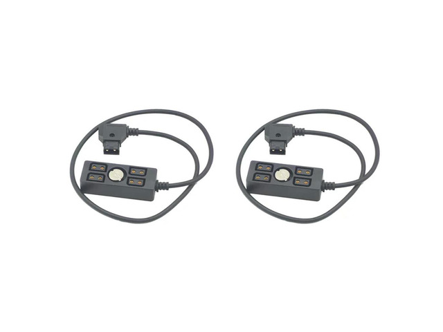 2X D-Tap Splitter Cable D-TAP To 4D-Tap Camera Power Supply Splitter Cable For V-Mount With 1/4 Screw