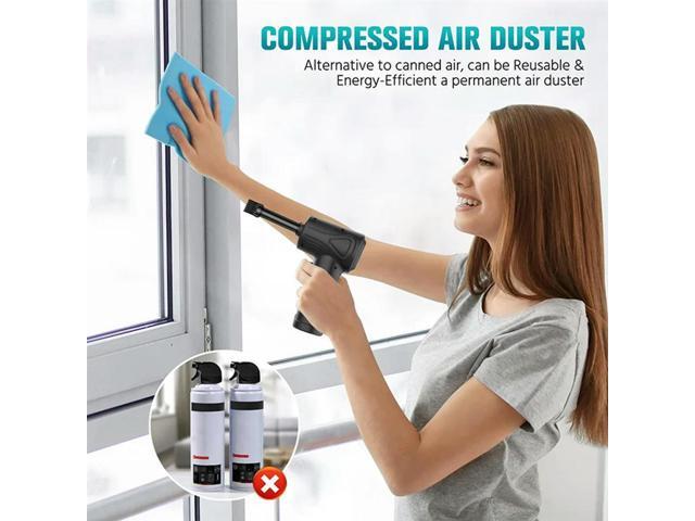 Compressed Air Duster for Computer Keyboard 51000 RPM Mini Electric Cordless Air Dust Cleaner for PC Crumbs