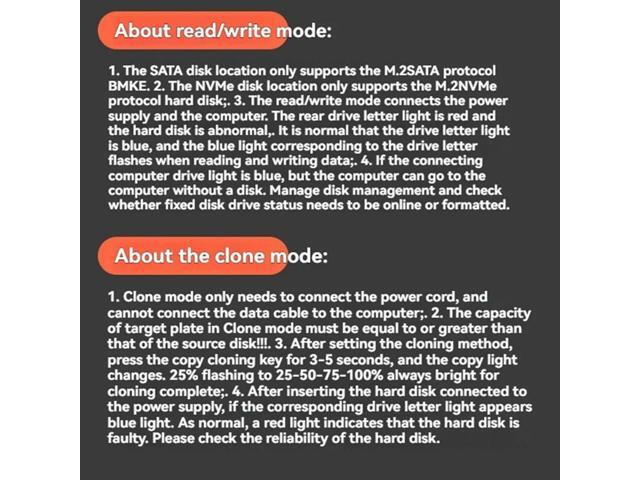 M.2 SATA/Nvme Dual-Bay Hard Drive Docking Station Clone Offline Clone M.2 SSD Duplicator Data Transmission Usb3.1 US Plug