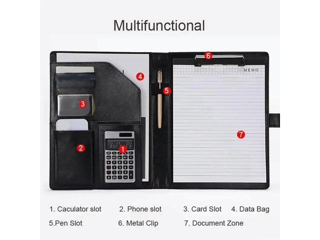 A4 Business Folders File Folders For Folders Clipboard Folders Calculator PU Leather Box