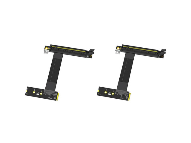 2X M.2 NGFF Key M To Pcie 16X Graphics Card Riser Adapter Card, Nvme To PCI-Express 16X Extension Cable(Left Direction)