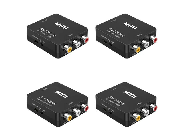 4X RCA To AV To Converter 1080P Mini RCA CVBS Video Audio Converter Adapter PAL/NTSC