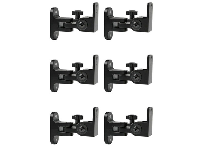 Speaker Wall Mount Bracket, Zinc Alloy Universal Surround Sound Wall Holder Stand(6 PCS)