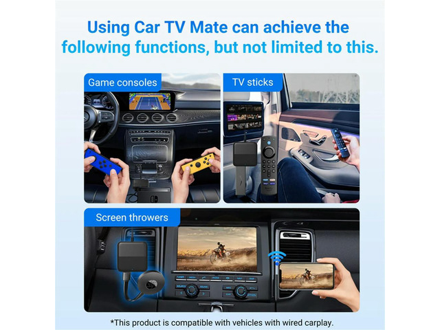 Premium-Select Car Tv Mate Wired to Carplay Android Auto Adapter HDMI