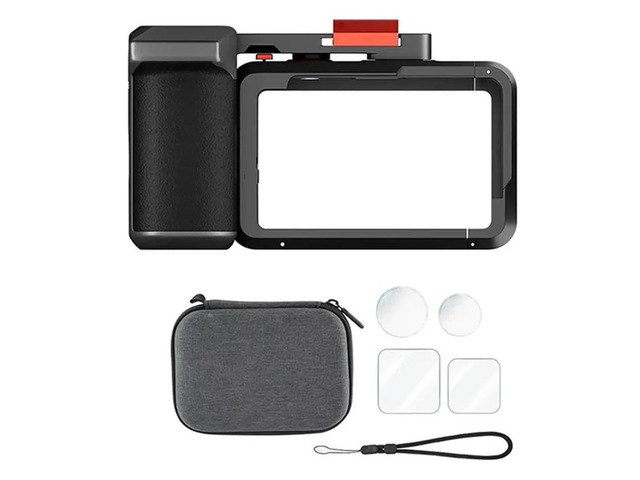 Aluminum Protective Cage With Cold Shoe Mounting Plate And Screen Covers For Action 5 Pro 4 3, 1/4' Threads Camera