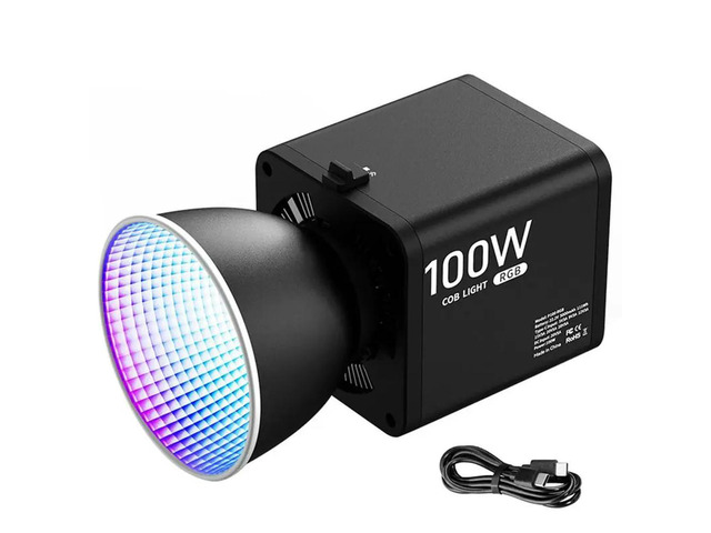 Video Light 100W RGB LED COB For Studio Dimmable 2700-6500K Photography Lighting For Live Streaming