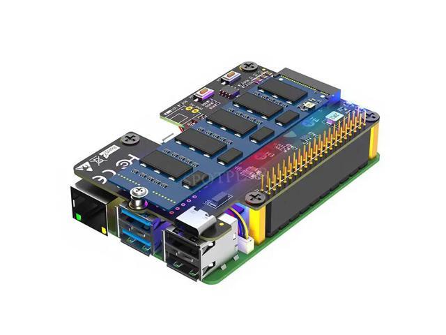 Pi 5 PCIe to M.2 NVMe SSD Hat 3in1 With Dual Fan 2280 2242 2230