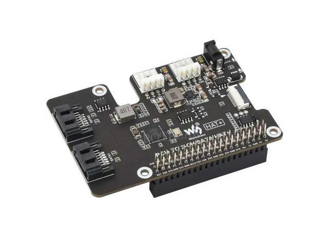 Pi 5 PCIe to SATA Expansion Board with EEPROM HAT+ Waveshare PCIe TO 2-CH SATA HAT+