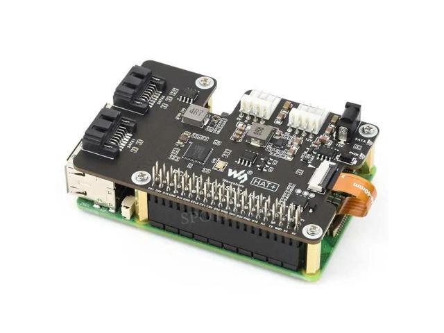Pi 5 PCIe to SATA Expansion Board with EEPROM HAT+ Waveshare PCIe TO 2-CH SATA HAT+