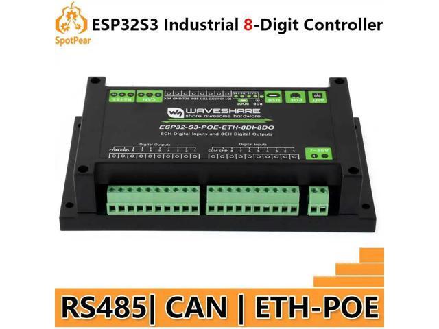 ESP32-S3 Industrial 8-Channel Controller with Bluetooth CAN IoT RS485 and RJ45 ETH POE:ESP32-S3-POE-ETH-8DI-8DO