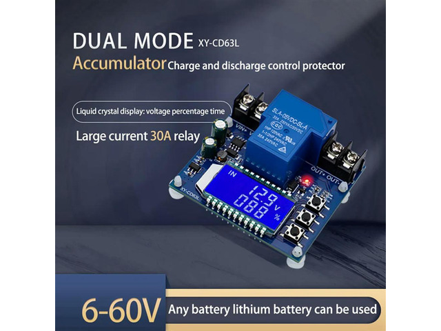 3X DC6-60V 30A Charging Control Module Protection Board Charger Time Switch LCD Display XY-CD63L