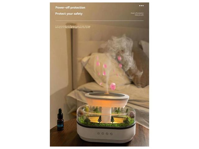 Aroma Humidifier Fragrance Diffuser Raindrop White Noise Colorful Light Essential Oil Diffuser US Plug