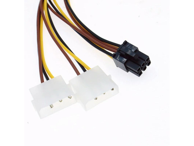 IDE Dual 4Pin to ATX 6Pin EPS 12V Graphics Card Adapter Converter Cable, 2 IDE Dual 4pin IDE Male to 6 Pin Female Power Cable