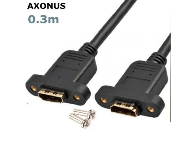 1ft 30cm 1.4V HDMI-compatible A Type Fmale to HDMI Female Extension Cord Screw Holes Lock Panel Mount Cable with screws