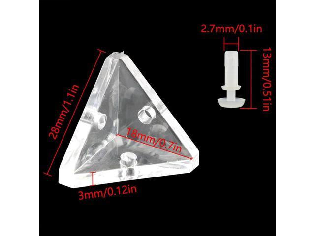12Pcs Acrylic Corner Brackets with Semitransparent Screws Clear 3-Hole Right Angle Joint Brace Brackets