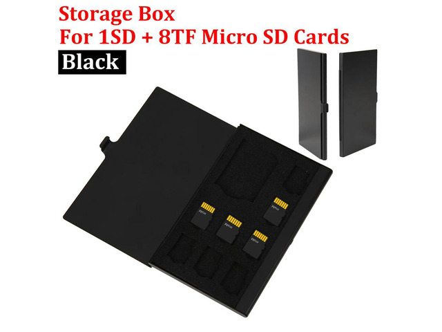 Memory Card Cases 1SD+ 8TF Micro SD Cards Pin Box Monolayer Aluminum Case Holder