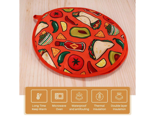12inch Cloth Bag for Burrito,Tortilla Warmer Pouch Home for Microwave Restaurant Food Pancake,B