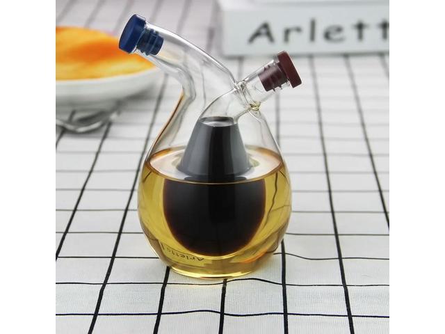 Kitchen Two-in-One Oil Dispenser Design Vinegar Cruet Olive can Oil Pourer Condiment Dispenser Bottle