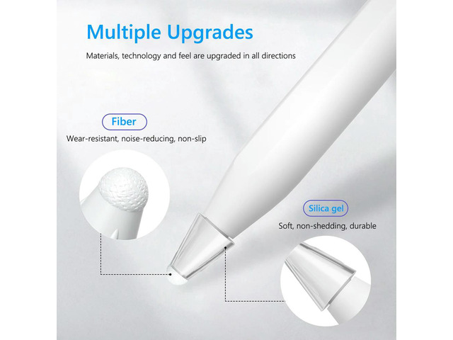 8pcs Tip Cover Silicone Touchscreen Nib Case for Pencil 1/2 (Clear)